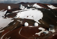 A bird’s eye view of the telescopes on Mauna Kea. - Joey Stein